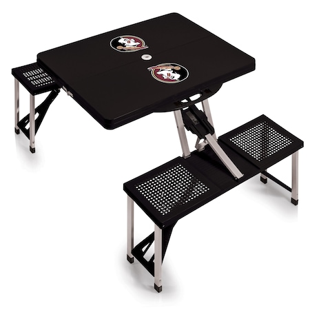 Picnic Time Family Of Brands Florida State Seminoles - Picnic Table Portable Folding Table, Black 811-00-175-174-0