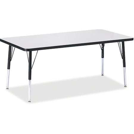 Jonti-Craft Berries Rectangle Activity Table, 30 in. x 60 in., E-height, Freckled Gray/Black/Black 6408JCE180