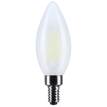 Satco 8 Watt B11 LED Candelabra Base Candle-Tip Frost Finish 4000K CCT 120 Volt S12497