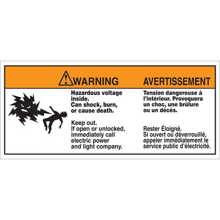 Accuform FRENCH BILINGUAL WARNING FBLELC396
