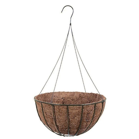 Gardman Usa 16in. Black Wire Grow Basket With Coco Liner & Wire Hanger, 25PK R422