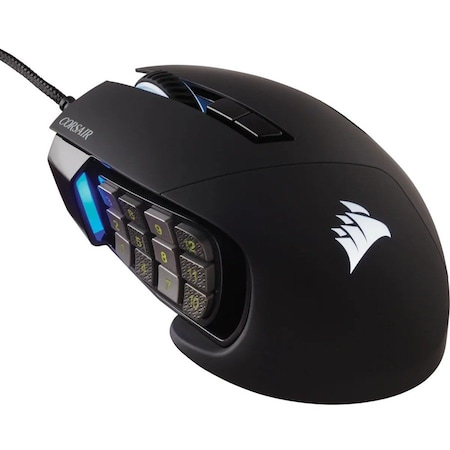 Corsair Scimitar RGB Elite Gaming Mouse - Optical - Cable - 18000 dpi - Scroll Wheel - 17 Button(s) CH-9304211-NA