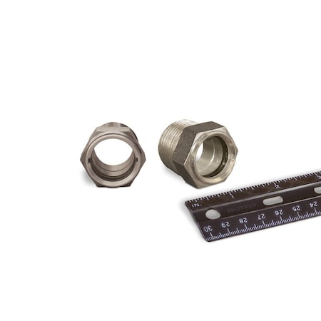 Oil-Rite 303 SS Gasketed Window Sights NPT Thread - 3/4in. NPT, 1 1/16in., Buna-N, None, 125 PSI, 25/32in. B4763-04B