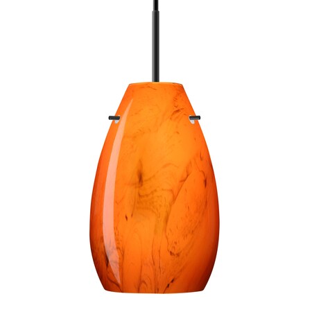 Besa Lighting Besa Pera 9 Pendant, Habanero, Black Finish, 1x 9W LED 1JT-4126HB-LED-BK