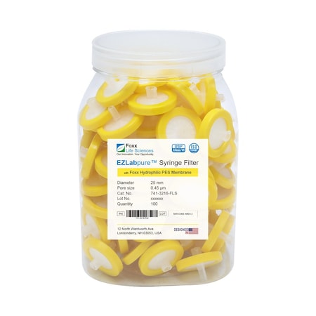 Foxx Life Sciences EZFlow Nylon Hydrophilic Membrane Filters, 0.22 um, 90 mm Diameter Filter Discs, 25PK 364-2811-OEM