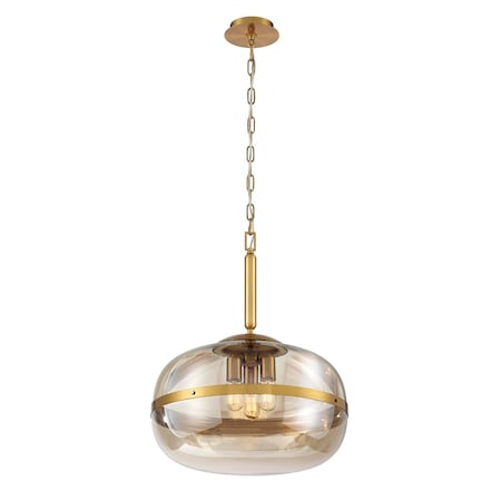 Eurofase Clayton Transitional LED Chandelier, 1-Light, 2400 Lumens, Clear/Silver With Brushed Gold 37198-015