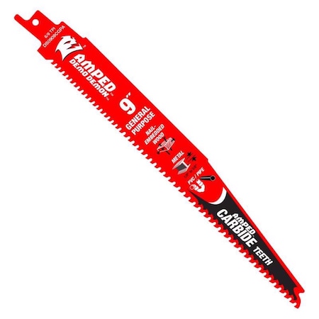 Diablo Tools 9 Inch Demo Demon AMPED Carbide General Purpose Reciprocating Blade 3 Pack - DS0909CGPA3