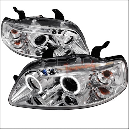 Overtime Halo LED Projector Headlights for 04 to 08 Chevrolet Aveo, Chrome 10 x 21 x 27 in. OV516567