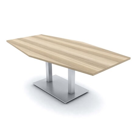 Skutchi Designs Hexagon Conference Table With Power Unit, 48 in W, 84 in L, Brown HAR-HEX.IR-48X84-DOU-K525-NA
