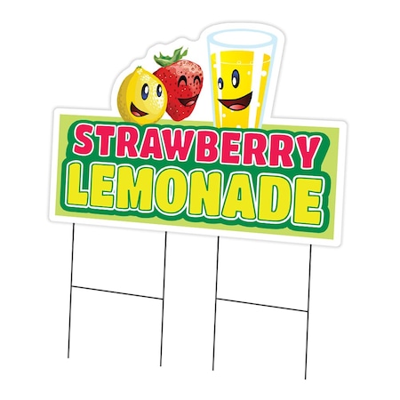 Signmission Strawberry Lemonade Yard & Stake outdoor plastic coroplast window, C-DC-2436-DS-Strawberry Lemonade C-DC-2436-DS-Strawberry Lemonade