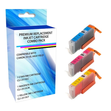 Premium Power Products Canon 251XL High Yield Cyan/Magenta/Yellow Combo Pack 6449B009-ER