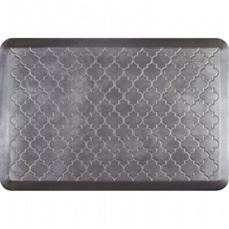 Wellnessmats Estates Trellis Kitchen Mat - Slate- 3 L x 2 W ft. ET32WMRBNGRY