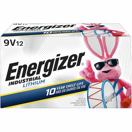 Energizer Industrial Lithium Lithium Battery, 9V 9V DC 12 PK LN522