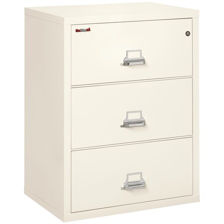 Fireking 3 Drawer, 1 Hr Fire & Impact Rated, 31" Wide Lateral Ivory White 3-3122-CIW