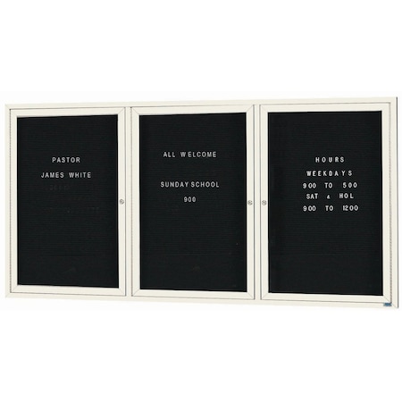 Aarco Outdoor Enclosed Directory w/ Al Frame, Powder Coated Ivory, Letter Panel is Black Vinyl, 48''Hx96''W OADC4896-3IV