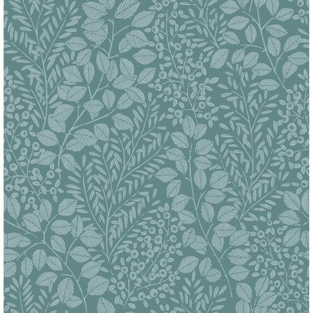 A-Street Prints Elin Sky Blue Berry Botanical Wallpaper 4066-26518