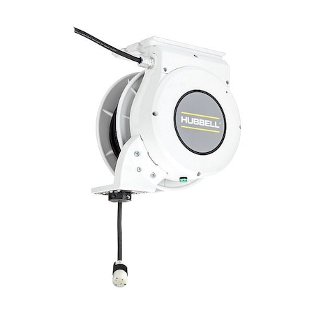 Hubbell Wiring Device-Kellems ExtensionCordReel, White, 25ft, 12AWG HBLM25123C20