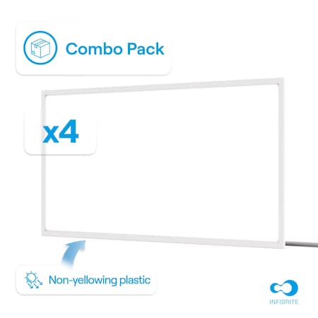 Infibrite Single Color 2x4 5200 / 6500 / 7800 Lumen 0-10V Adjustable Watt Backlit Panel Light, 4PK IB-019-5-MW-10V-4PK