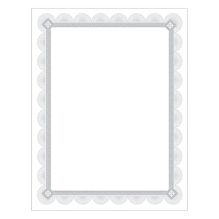 Southworth Premium Certificates, 8.5 x 11, White/Silver with Spiro Silver Foil Border, 15PK CTP2W