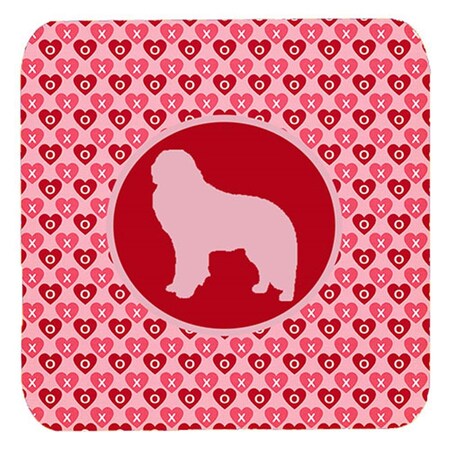 Carolines Treasures Kuvasz Valentine Hearts Foam Coasters - Set 4- 3.5 x 3.5 In. SDK1138-A-FC