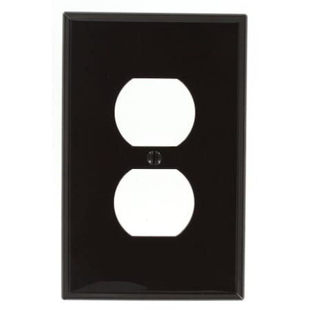 Leviton Receptacle Wallplate, Midway Size, Gang 1, Brown PJ8