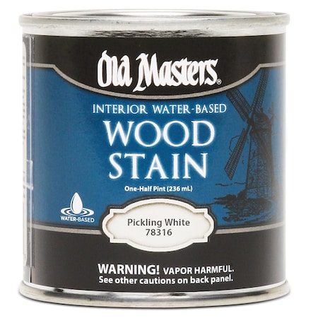 Old Masters 1/2 Pt Pickling White Water-Based Interior Wood Stain 78316