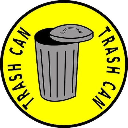 Piprd Trash Can Floor Sign, 16" STTC16Y