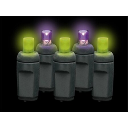 Omg Premium Grade 5MM 50 LED Purple/Lime Frost Holiday Lights String with Black Wire OM2644419