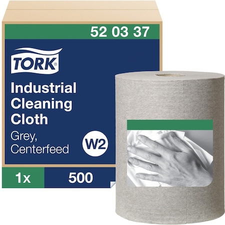 Tork Tork Industrial Cleaning Cloth Centerfeed Gray W2, 1 x 500 Cloths, 520337 520337
