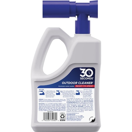 30 Seconds Outdoor Cleaner 64 Oz. Ready To Spray Hose End Algae Mold & Mildew Stain Remover 6430SJ