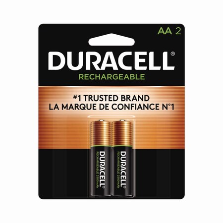 Duracell Rechargeable StayCharged NiMH Batteries, AA, PK2 DX1500B2N