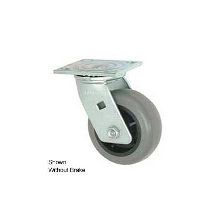 Casters Wheels & Industrial Handling Faultless Swivel Plate Caster 8in TPR Wheel with Brake 1491-8RB