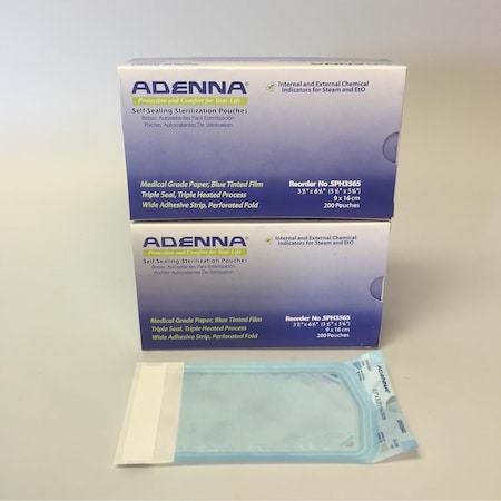 Adenna Adenna Sterilization Pouches, Triple Seal, 6.5" x 3.5" - Case of 2000 SPH3565