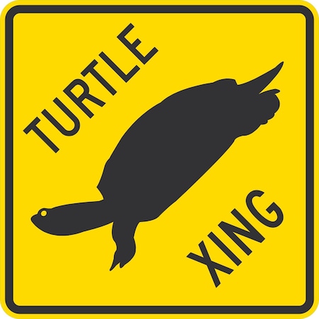 Lyle Turtle Xing (w/graphic), 24x24, Non-Reflective, Yellow G-13332-NA_24x24