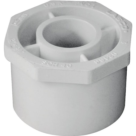 Lasco IPEX Reducing Bushing, 2 x 3/4 in, Spigot x Socket, White, SCH 40 Schedule, 150 psi Pressure 435658