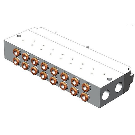 Smc Valve Manifold, 147 1/2 mm L, 20 mm H SS5YJ3-32P-08-N3T