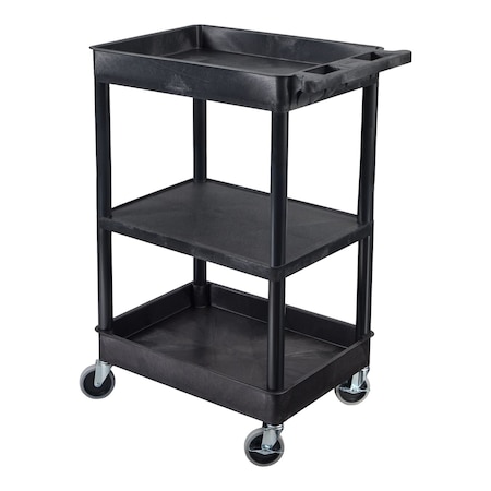 Luxor Top/Bottom Tub and Flat Middle Shelf Cart STC121-B