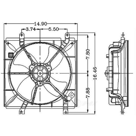 Global Parts Distributors Electric Cooling Fan Assembly 2811258