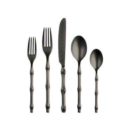 Mepra Bali Flatware Set - 5 Pieces - Pewter Black Gold 101522005PON