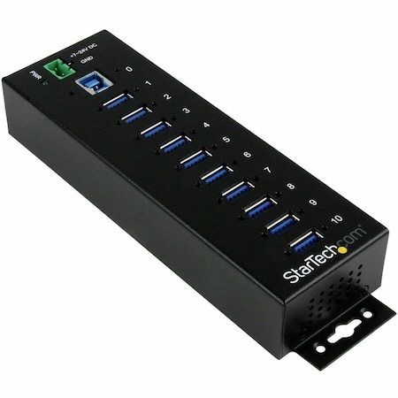 Startech.Com ADD TEN USB 3.0 (5GBPS) PORTS WITH THIS DIN RAIL OR SURFACE-MOUNTABLE METAL HUB ST1030USBM