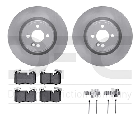 Dynamic Friction Co DFC Brake Rotor with 5000 Brake Pads and Hardware Kit 6512-32061