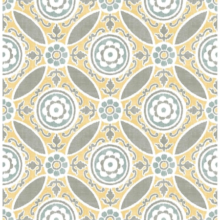 A-Street Prints Maya Yellow Medallion Wallpaper 2744-24114