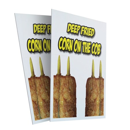 Signmission Deep Fried Corn On The Cob, Plastic Signs Only 24 Inch x 36 Inch, Corrugated Plastic, 2PK CSB-2436-2PACK-DeepFriedCornOnTheCob