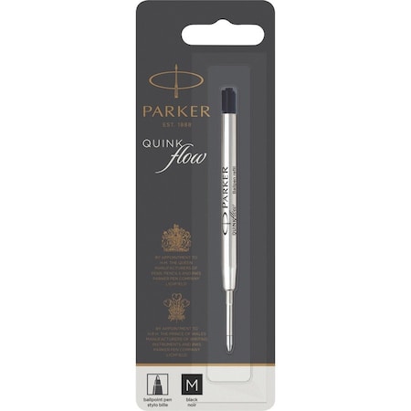 Sanford Parker, REFILL FOR PARKER BALLPOINT PENS, MEDIUM POINT, BLACK INK 1950369