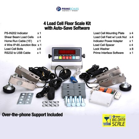 Prime Systems New Floor Scale Platform Scale Kit Load Cell Capacity 2 T PS-FSK-2T