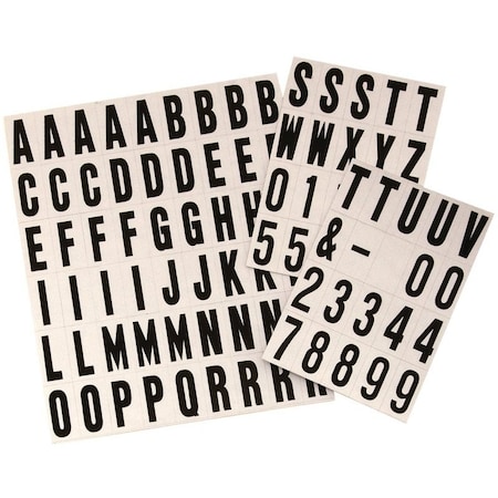 Hy-Ko Packaged Number and Letter Set, 34 in H Character, Black Character, Silver Background, Vinyl MM-21