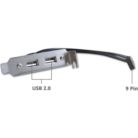 Siig 2-PORT USB 2.0 LOW PROFILE EXTENSION BRACKET, EASILY CONVERTS A MOTHERBOARDS USB CB-US0S11-S1