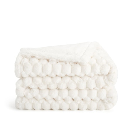 Arkwright Home Aston & Arden CottonTail Faux Fur Throw 50x70 Ivory - 1 Blanket P-TH-FF-5070-IV
