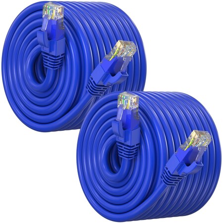 Maximm Cat6 Ethernet Cable 300ft 10Gbps 550MHz UTP, 2PK, Blue, 2PK CAT6CCA-300BL-2PK