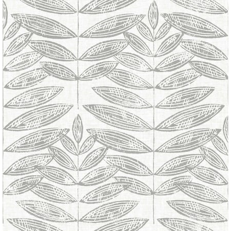 A-Street Prints Akira Grey Leaf Wallpaper 2999-25101